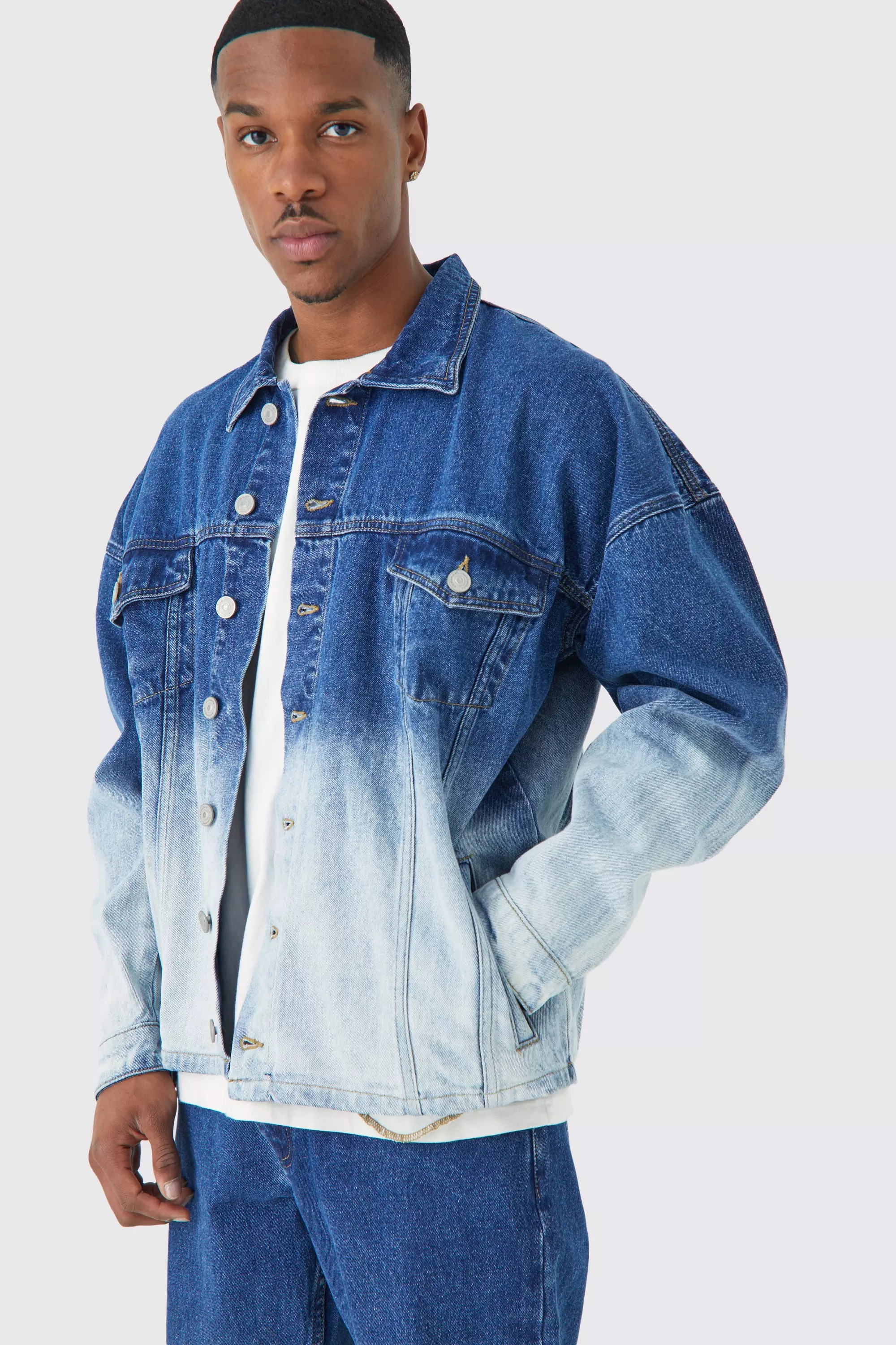 Ombre denim shirt outlet men